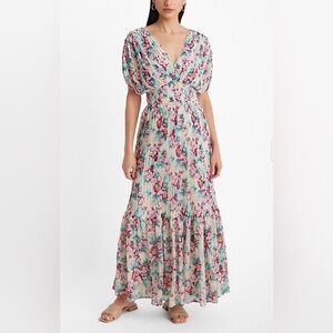 Express Coquette, Cottagecore Multicolor Floral Maxi Dress